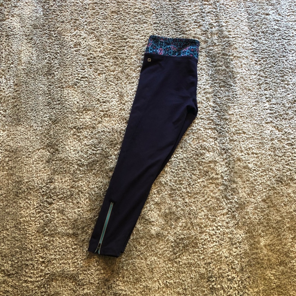 Fabletics workout leggings with side zip